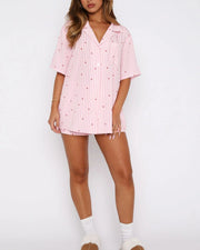 Sweetheart Print Pajama Set