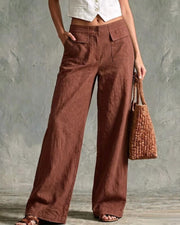 Relaxed Solid Wide-Leg Pants
