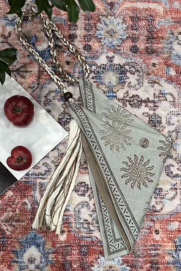 Bohemian Tassel Crossbody Bag – Printed Vacation Bag