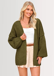 Oversized Cardigan Sweater for Women - Open Front Knit