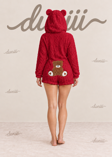 Duniii Plush Bear Face Slippers with Star Accents