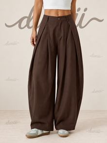 Duniii Pleated Barrel-Leg Pants