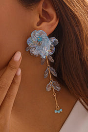 Tassel Floral Pearlescent Mermaid Drop Earrings