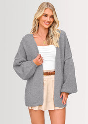 Oversized Cardigan Sweater for Women - Open Front Knit