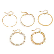Ensemble de bracelets géométriques en strass personnalisés – Or et argent
