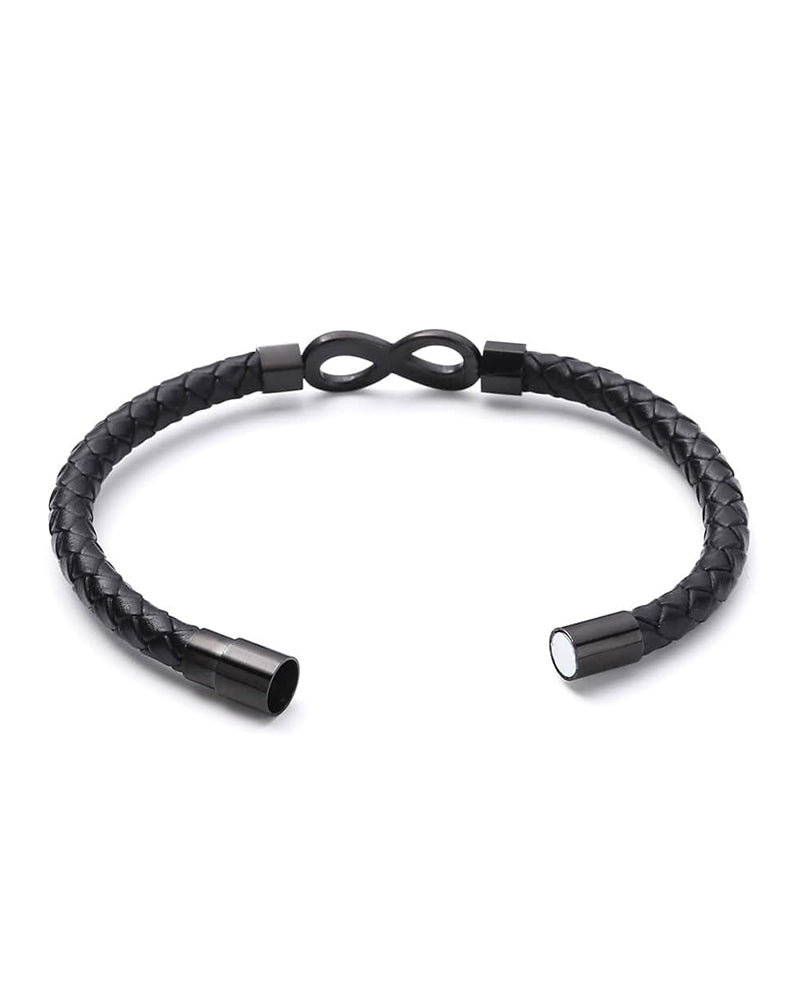 Men's Braided Leather Bracelet with Gift Box