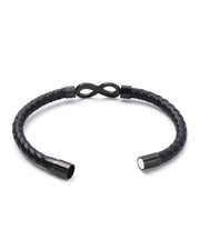 Men's Braided Leather Bracelet with Gift Box