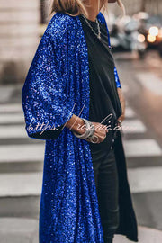 Kimono à manches cloche à sequins | Dissimulation de soirée disco