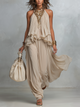 Layered Halter Bohemian Skirt Sæt med Boho Print