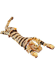 Broche Tigre en Strass Vintage | Épingle de déclaration en alliage de zinc