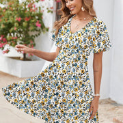 ZEAGOO Women's Summer Dress Casual Swing Floral Ruffle Short Sleeve Sundresses Beach Mini A-line Shift Dress with Pockets summerwins