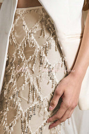 Sequin Mesh Tassel Midi Skirt – Party & Vacation Style