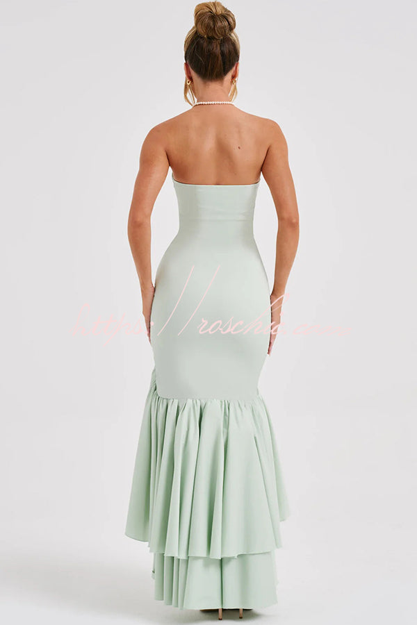 Off-Shoulder Sleeveless Slim Fit Maxi Dress