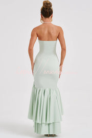 Off-Shoulder Sleeveless Slim Fit Maxi Dress