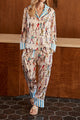 Ski Print Long Sleeve Two-Piece Lounge Set