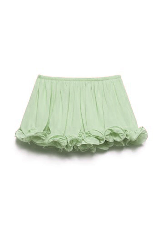 Chiffon Ruffle Shorts with Elastic Waist – Loose Fit