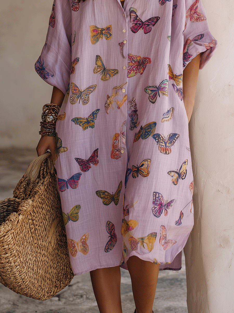 Boho Oversized Shirt Midi Dress – Soft Everyday Style