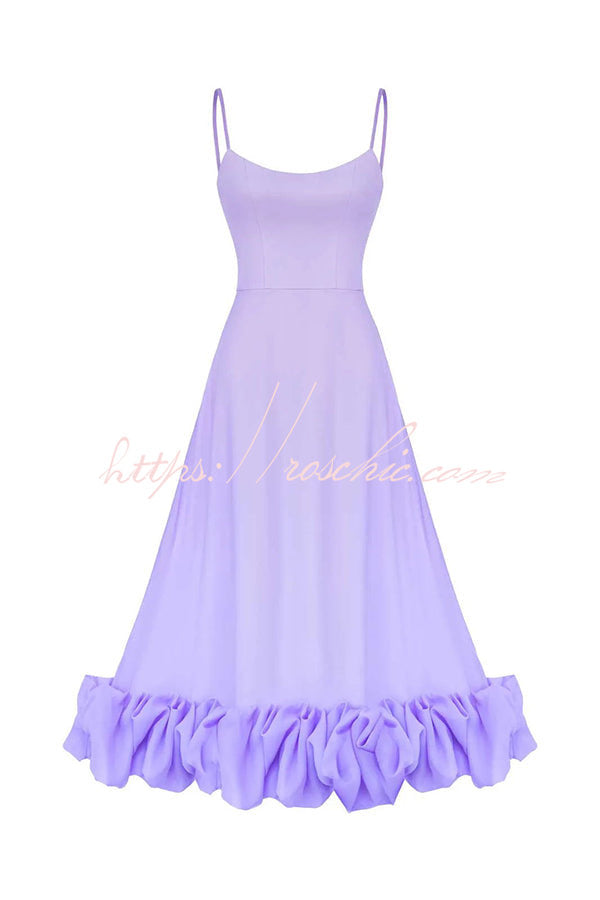 Flounce Bustier Midi Dress for Parties & Banquets