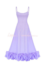 Flounce Bustier Midi Dress for Parties & Banquets