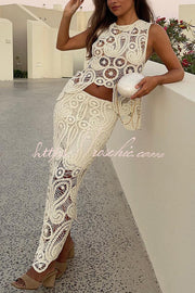 Crochet Lace Tank Top with Irregular Hem | Loose Boho Fit