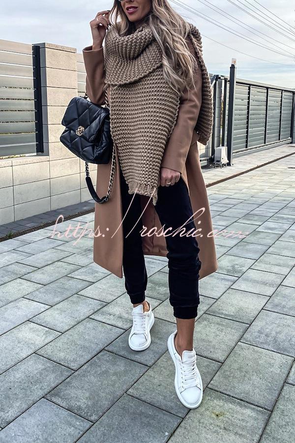 Handmade Thick Knit Wool Scarf for Women & Men