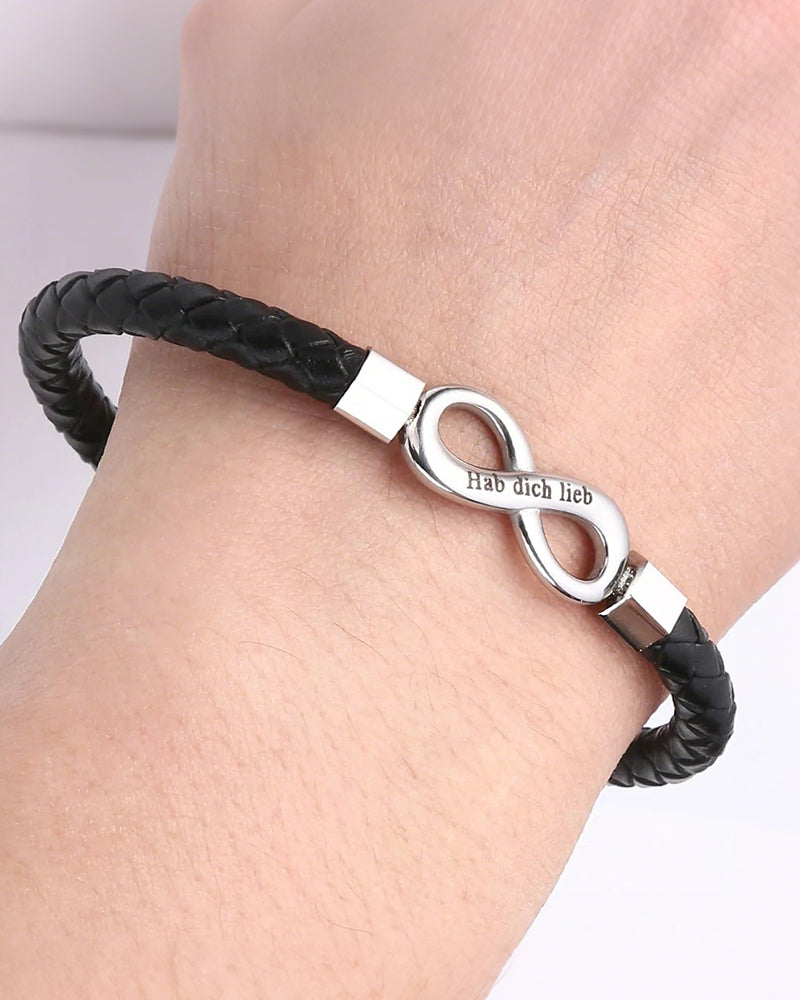 Men's Braided Leather Bracelet with Gift Box