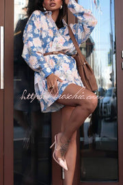Ensemble chemise à manches longues et short à imprimé botanique