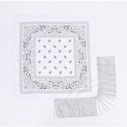 Retro Diamond Tassel Square Scarf – Polyester Accessory