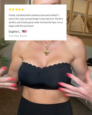 Strapless Front-Closure Bandeau Bra with Clear Straps