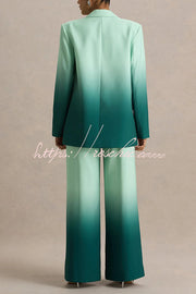 Ombre Satin Lapel Blazer – Single Button Loose Fit