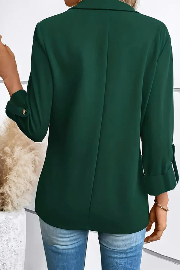 Slim Fit Long Sleeve Lapel Blazer for Women