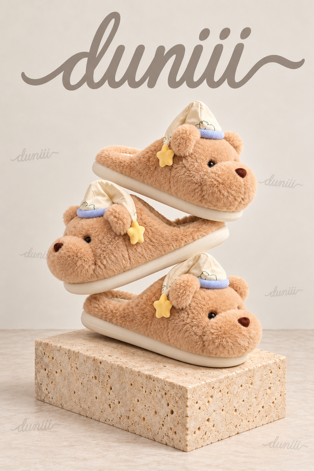 Duniii Original Teddy Bear Plush Hooded Romper