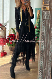 Tiered Tulle Maxi Skirt with Elastic Waist – Loose Fit