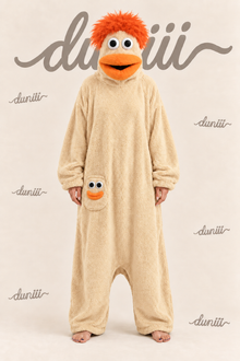 Duniii Monster Character Onesie with Contrast Pocket