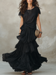 Tiered Chiffon Maxi Skirt Set with Coordinated Top