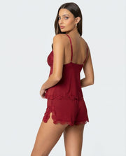 Lace-Trim Cami & Shorts Pajama Set