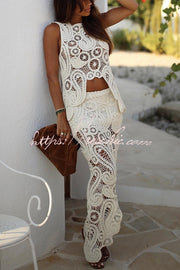 Crochet Lace Tank Top with Irregular Hem | Loose Boho Fit