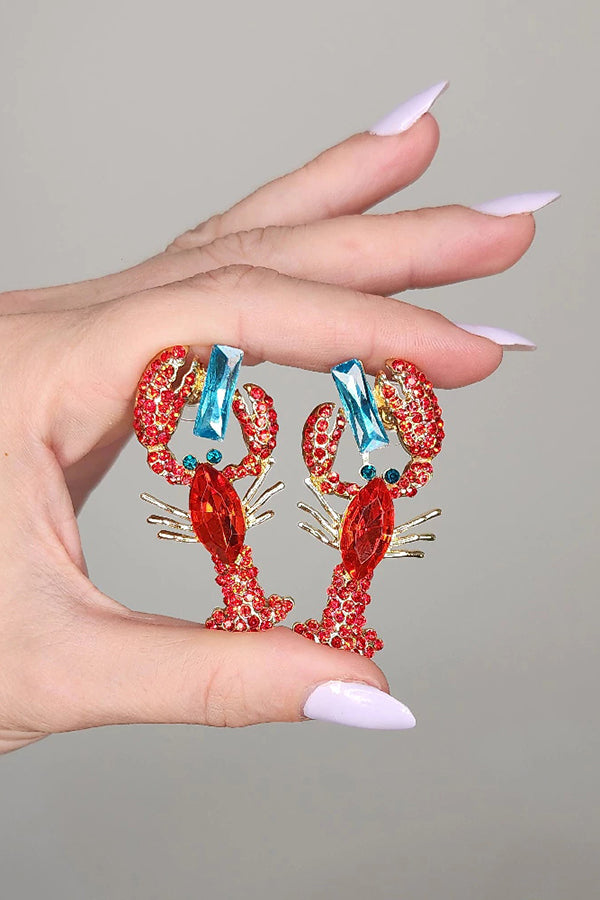 Diamond Lobster Earrings – Holiday Statement Jewelry