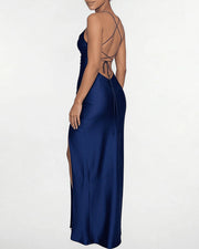 High Slit Open Back Maxi Dress