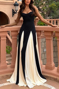 Panelled Tulle A-Line Slip Maxi Dress – Party & Vacation