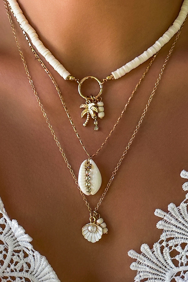 Bohemian Pearl Shell Multi-Layer Necklace – Imitation Pearl