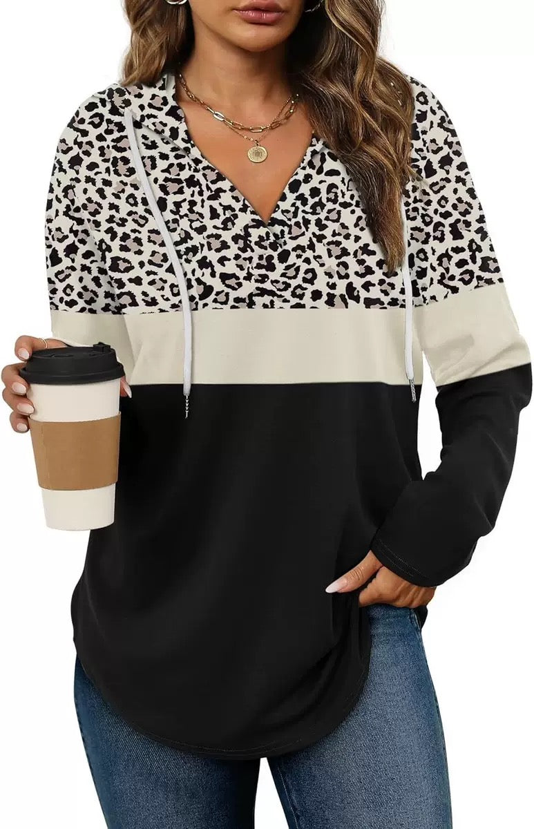 Women's Plaid Hoodie Tunic – Oversized Pullover Sweatshirt