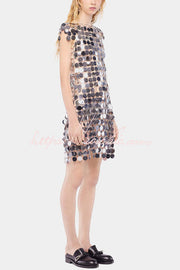 Sequin Cutout Mini Dress – Short Sleeve Party Dress