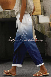 Women's Printed Loose-Fit Casual Pants with Pockets