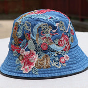 Embroidered Denim Bucket Hat | Ethnic Style