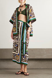 Moroccan Printed Oversized Shirt Dress Set