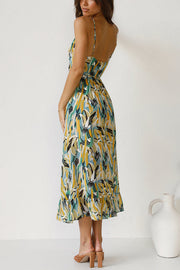Colorful Printed Midi Dress – Sleeveless Vacation Style