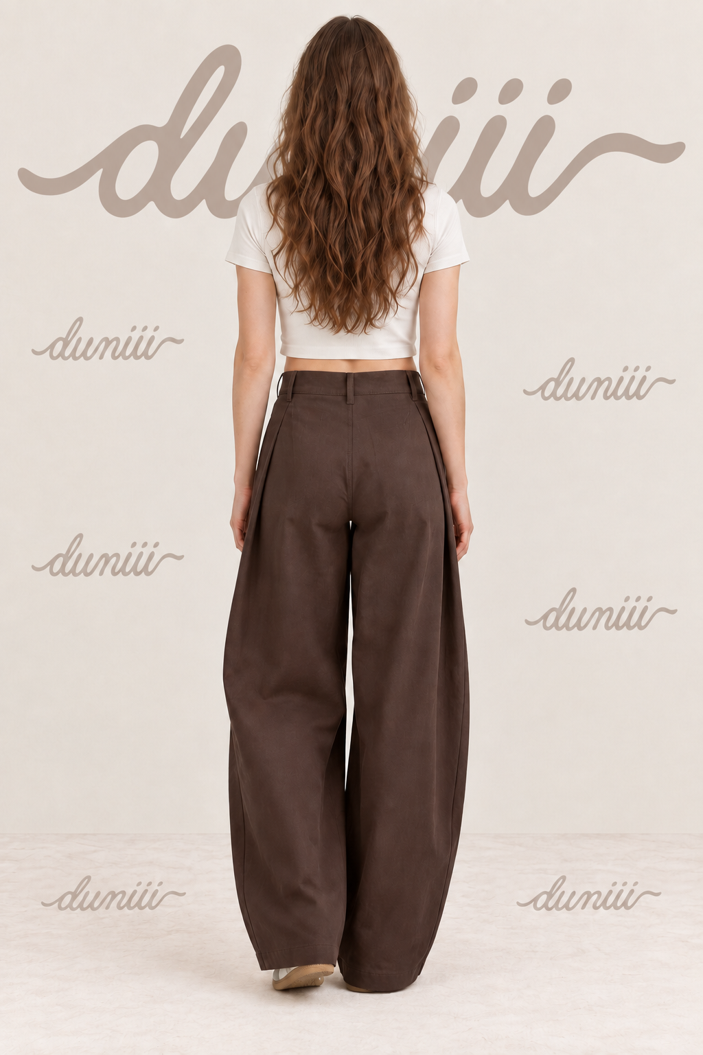 Duniii Pleated Barrel-Leg Pants