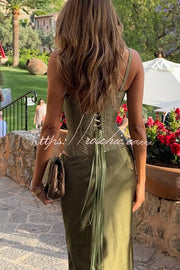 Lace Corset Bodysuit with Sweetheart Neck and Lace-Up Back