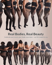 One-Seam Slimming Thermal Tights with Compression Waistband